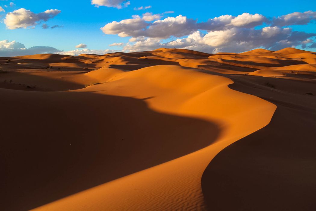 Sand dunes in the Sahara desert in Morocco