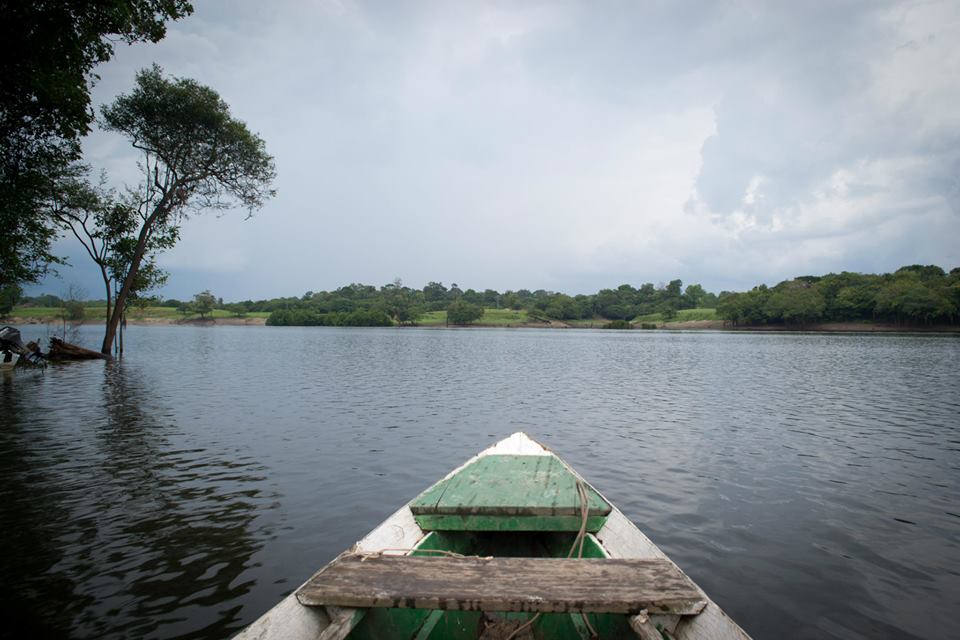 Boat in the Amazon river