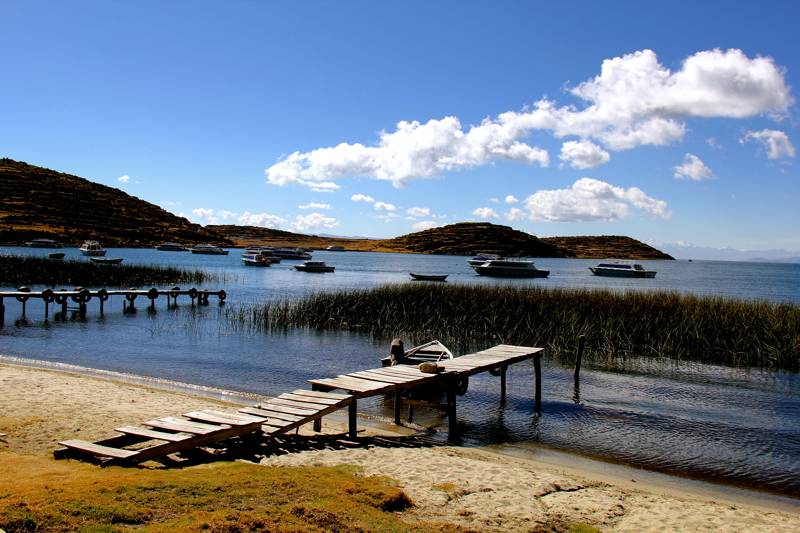 Views of Lake Titicaca on the Bolivian shores of Isla del Sol