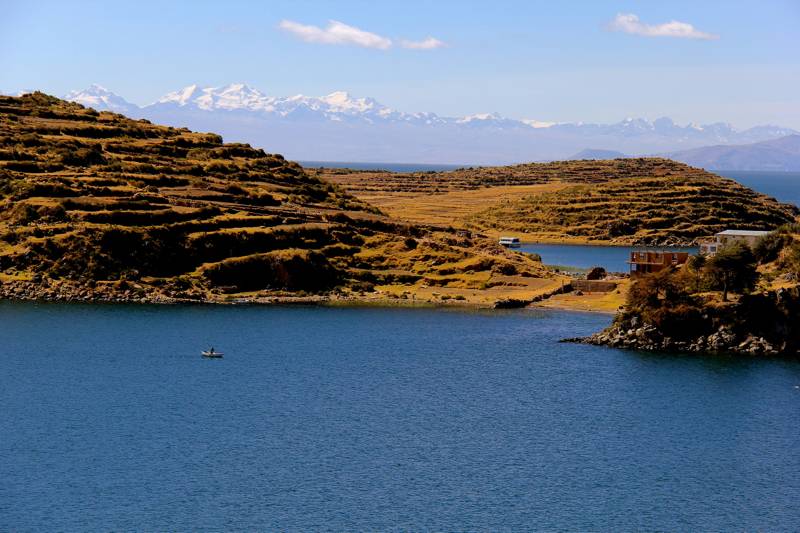 Views of Lake Titicaca on the Bolivian shores of Isla del Sol