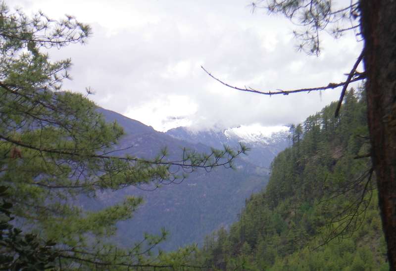 View on the mountains in Bhutan