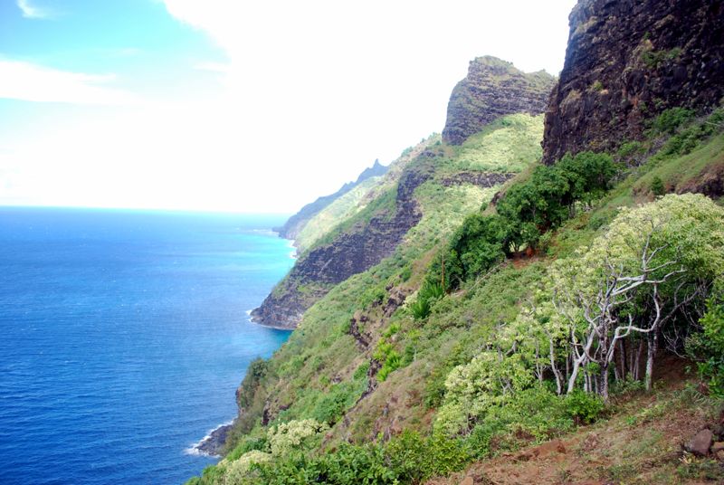 View over the ocean in Kalalau trail