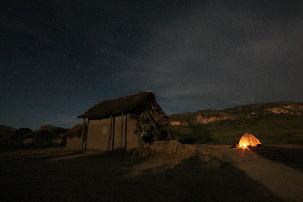 Night campsite in Isalo national park