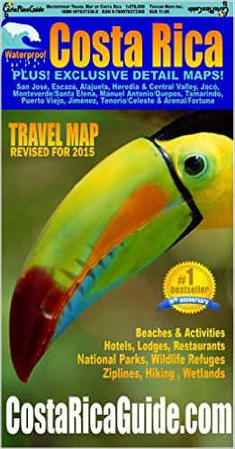 Waterproof Travel Map Of Costa Rica 